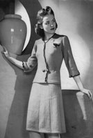 vintage ladies knitting pattern for suit from 1940s