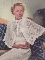 vintage knitting pattern for nightdress and bed cape from 1940s