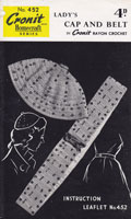 vintage crochet pattern belt hat beaded evening 1940s