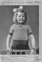 vintage girls short sleeved fair isle jumper 1940s knitting pattern