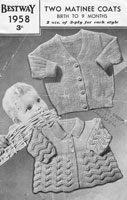 vintage knitting pattern for baby matinee jacket