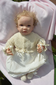 alpaca hand knitted baby cardigan with ribbons sophie