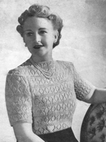 vintage ladies lace jumper knitting pattern form 1940s