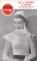 vintage ladies summer top and cap crochet pattern 1940s