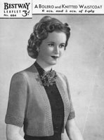 vintage ladies Bestway bloero knitting pattern 1930