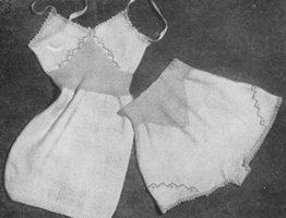 great vintage ladies underwear set knitting pattern from 1940s
