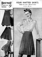 vintage bestway 1003 skirt knitting patter from 1940s