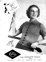 vintage ladies cardigan knitting pattern from 1930s copleys 877