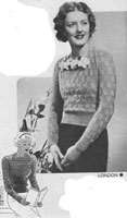 Ladies square necked vintge knitting pattern from 1936