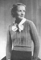 vintage ladies knitting pattern for jumper from 1936