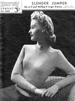 vintage ladies jumper knitting pattern from early 1940s
