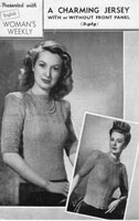 ladies vintage knitting pattern fro jumper from 1940s