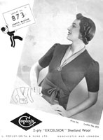 vintage ladies knitting pattern for ladies crossover top fromCopleys 873 1930s