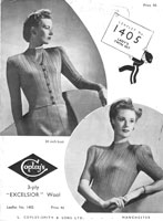 vintage copleys ladies knitting pattern for twinset 1940s