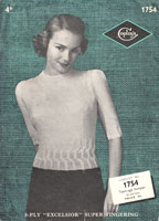 vintage ladies twinset knitting pattern form 1930s 1754