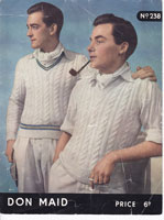vintage knitting pattern for mens  cricket jumper or slip over or tank top 1940s