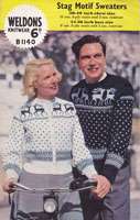 Fabulous vintage fair isle knitting pattern for men's and ladies fair isle sweater and cardigan with stages