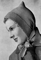 vintage ladies knitting pattern for ladies hood and beret 1940s
