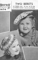 vintage childs beret knitting pattern fair isle 1940s