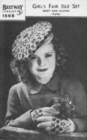 vintage girls beret fair isel knitting pattern from the 1940s