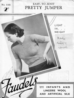 vintage ladies summer jumper knitting pattern from 1940s