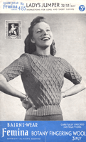 vintage ladies jumper knitting pattern form 1940s