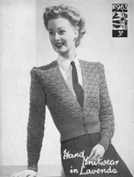vintage ladies cardigan knitting pattern form 1940s