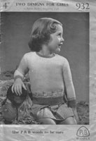 vintage girls jumper with ducks on the waist 1940s