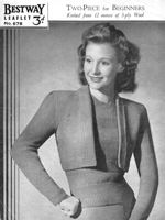 vintage ladies bolero and jumper knitting pattern 1940s