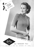 vintage ladies 1228 knitting pattern from 1940s