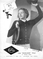 vintage ladies jacket or jumper coat knitting pattern from 1930s