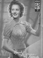 vintage ladies cardigan knitting pattern 1930s