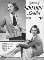 vintage childs knitting pattern girls cardigan