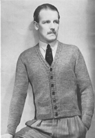 vintage knitting pattern for servicemans wartime cardigan