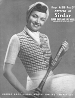 vintage ladies waist coat knitting pattern from 1940s