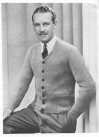 wartime service mand cardigan knititng pattern 1940s