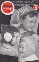 vintage weldon A1232 knitting pattern for baby hats