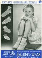 vintage knitting pattern for girls socks