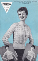 Great vintage ladies cardigan jumper knitting pattern 1940s