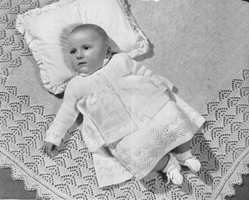 vintage knitting pattern baby shawl 1940s