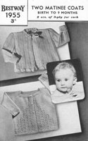 vintage baby knittin gpattern bestway 1955 baby matinee jackets coats