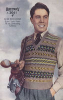 vintage mens fair isle tank top knitting pattern 1940s
