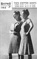 vintage ladies skirt knitting pattern form 1940s