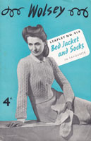 vintage wolsey bed jacket knitting pattern 1040s wolsey 914