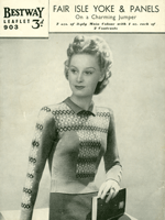 vintage knitting pattern for fair isle jumper