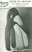 percy penguin vintage knitted toy