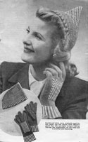 vintage ladies hat and gloves knitting patten fair isle book bestway 101 1940s