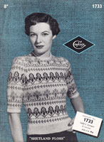 vintage ladies fair isle jumper knitting pattern 1940s