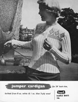 vintage ladies jumper cardigan with fair isle yokle 1940 knitting pattern