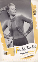 ladies fair isle twinset with border design 1940s knitting pattern